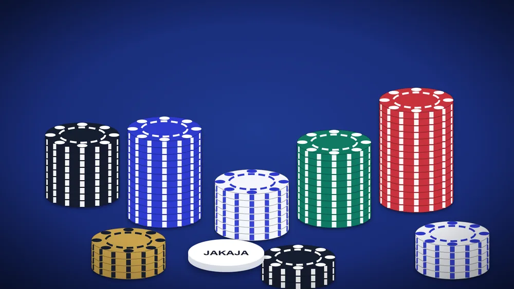 Pelimerkkipinoja eri väreissä ja jakajan nappi