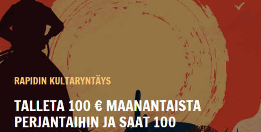 Rapidin kultaryntäyksestä 100 ilmaiskierrosta